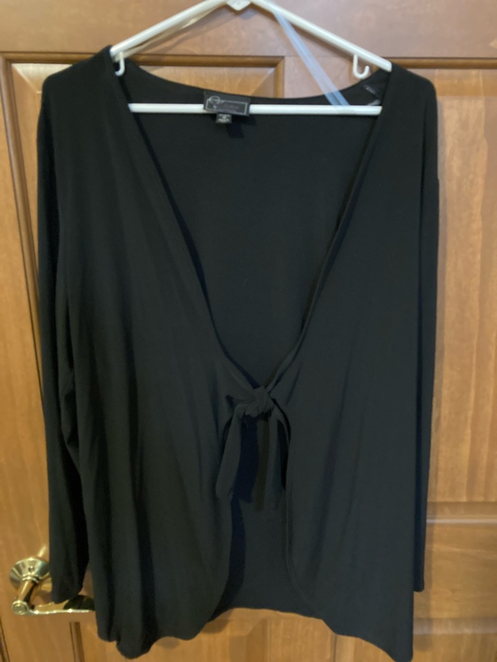 dressbarn Black Women's Top with V-Neck